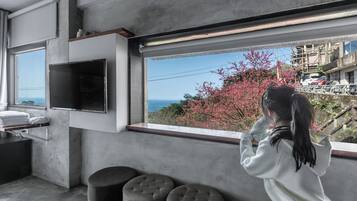 Chambre Quadruple Panoramique, 2 lits doubles, vue mer