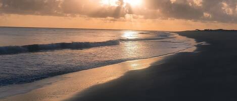 Plage, sable blanc, cabines gratuites, navette pour la plage