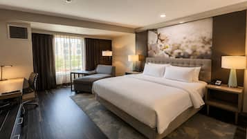 In-room safe, desk, laptop workspace, blackout drapes