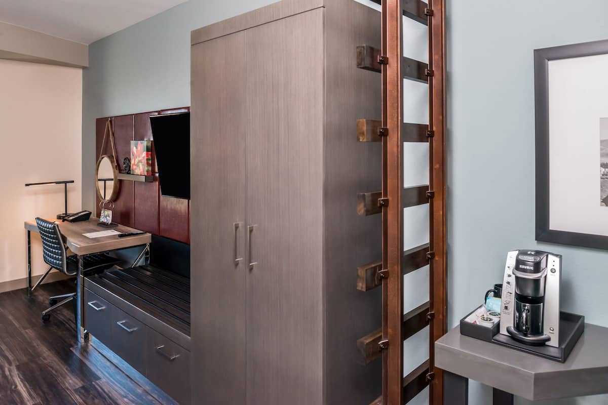 In-room safe, desk, laptop workspace, blackout drapes