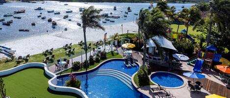 2 outdoor pools, pool umbrellas, sun loungers