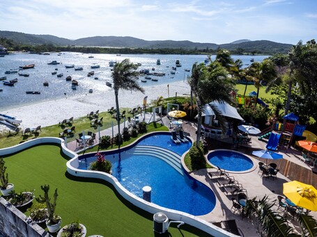 2 outdoor pools, pool umbrellas, pool loungers. Hotel Paradiso del Sol