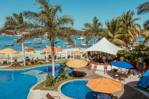 2 outdoor pools, pool umbrellas, sun loungers