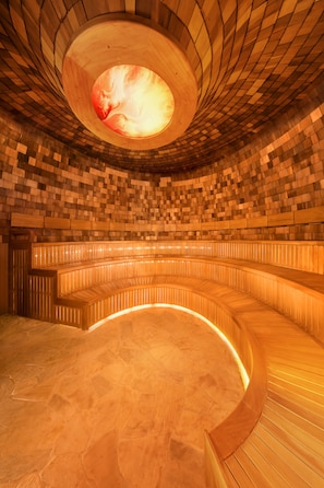 Sauna, steam room, body treatments, body wraps, body scrubs, facials
