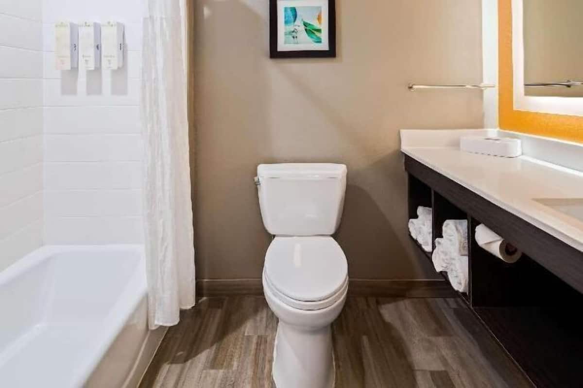 Free toiletries, hair dryer, towels, soap