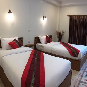 Desk, blackout curtains, rollaway beds, free WiFi