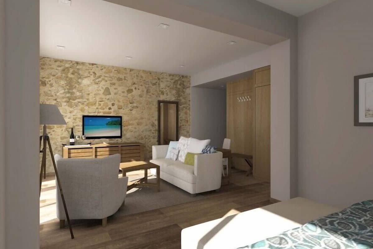 family room, 1 bedroom | living area | 43-inch flat-screen tv with satellite channels, tv