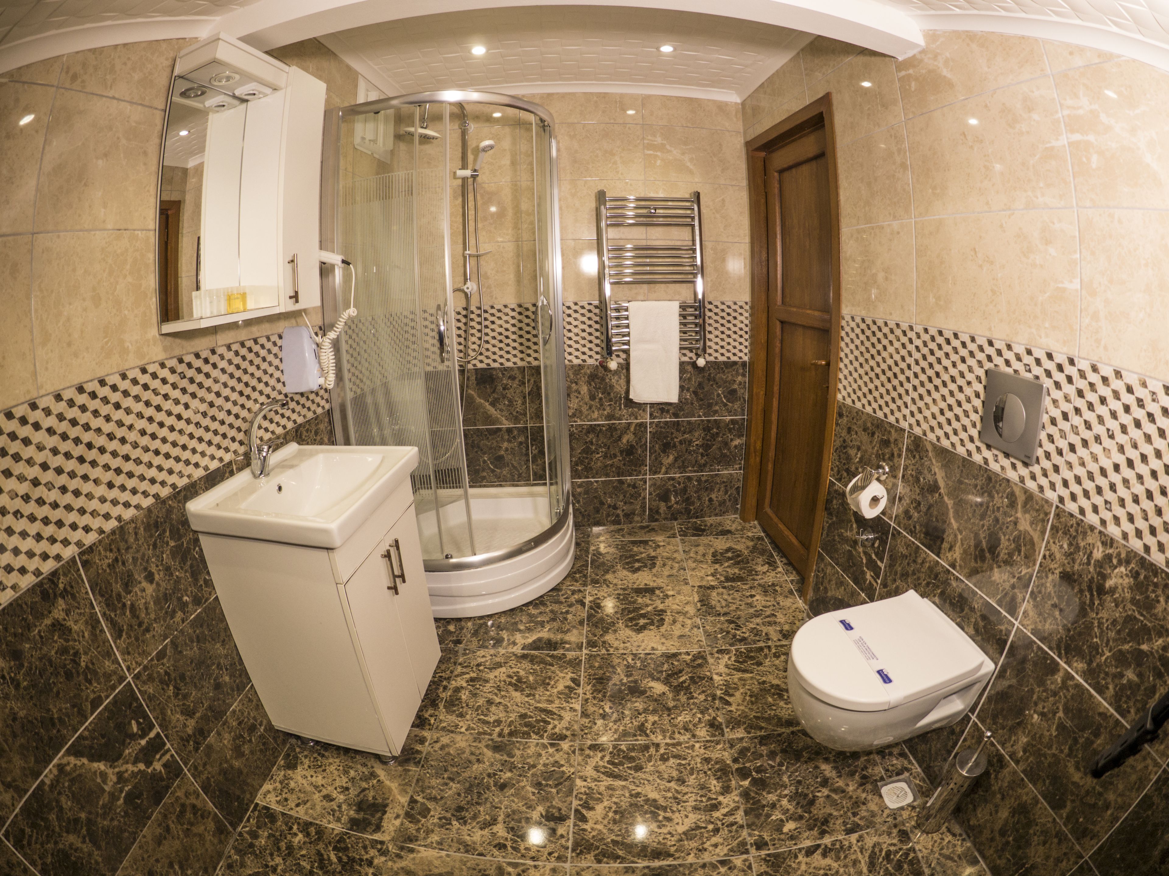 comfort triple room (loft) | bathroom | designer toiletries, hair dryer, slippers, heated floors