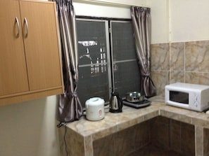 Fridge, electric kettle