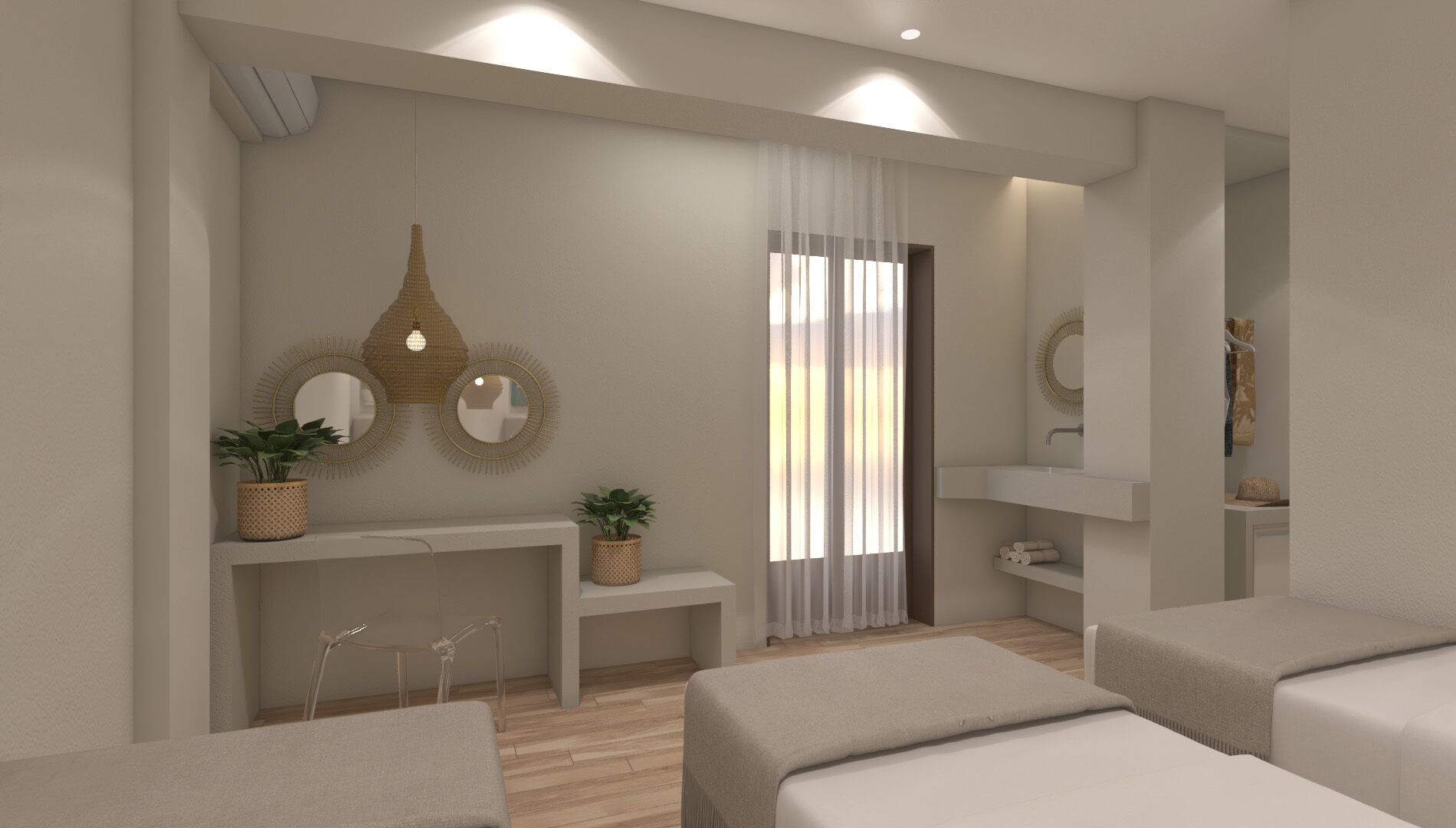 basic triple room | 1 bedroom, in-room safe, desk, soundproofing