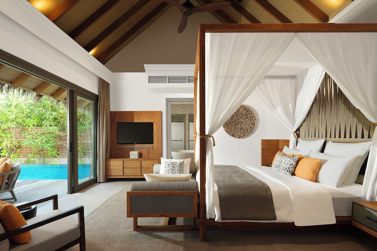 One Bedroom Deluxe Beach Pool Residence -45% off on Seaplane Transfers till 22nd Dec'24 | 1 Schlafzimmer, BettwÀsche aus Àgyptischer Baumwolle