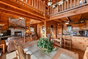 Interior - Luxury Log Cabin w/Spectacular View - 2 King Suites, Hot Tub, Hammock & HS Wifi (Sevierville)