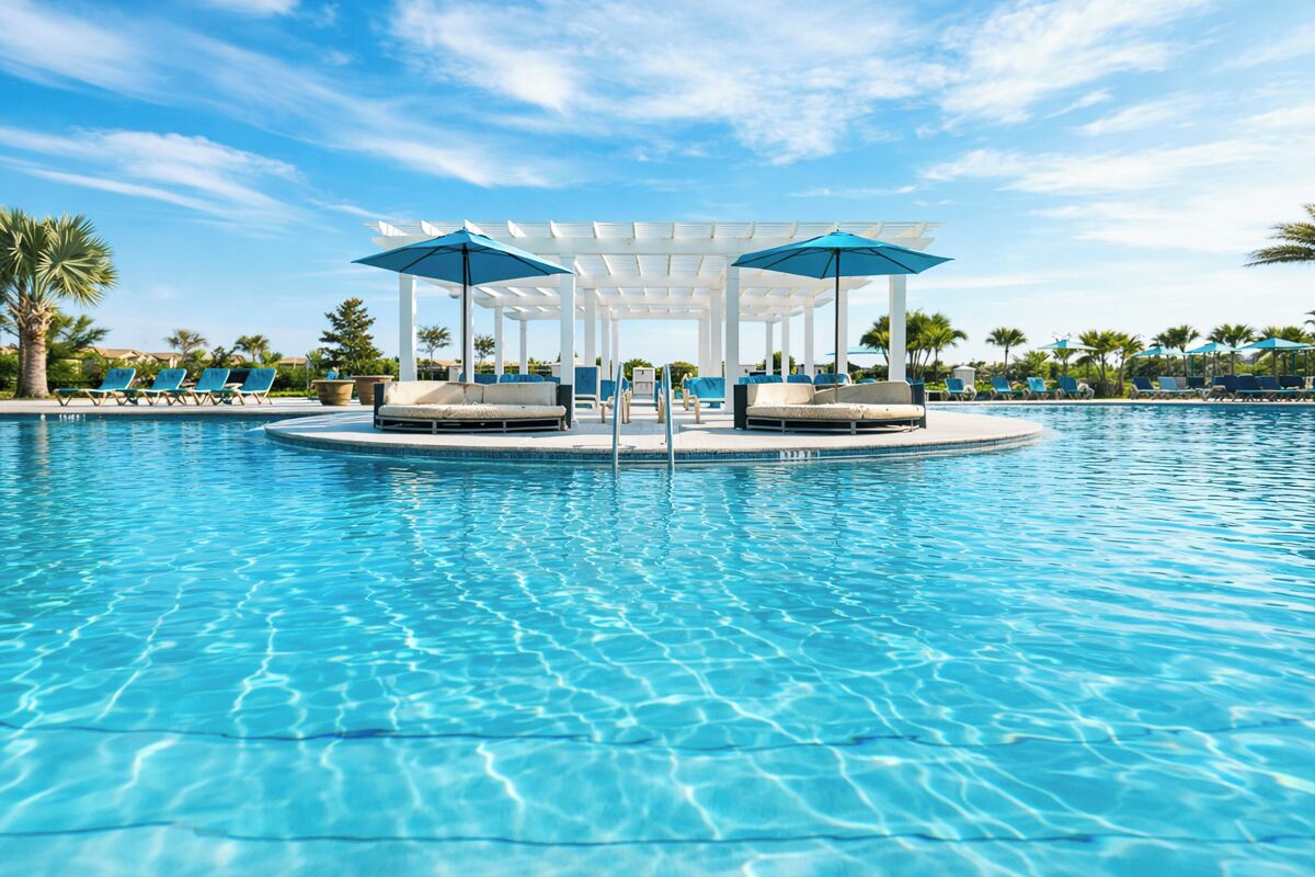 Una piscina al aire libre, una piscina climatizada