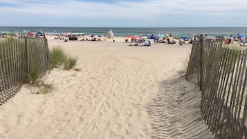 Plage, chaises longues, serviettes de plage