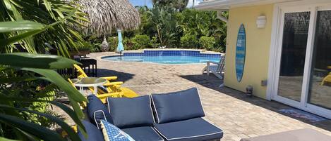 Outdoor pool, a heated pool