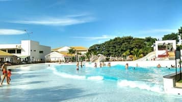 15 outdoor pools, pool umbrellas, pool loungers