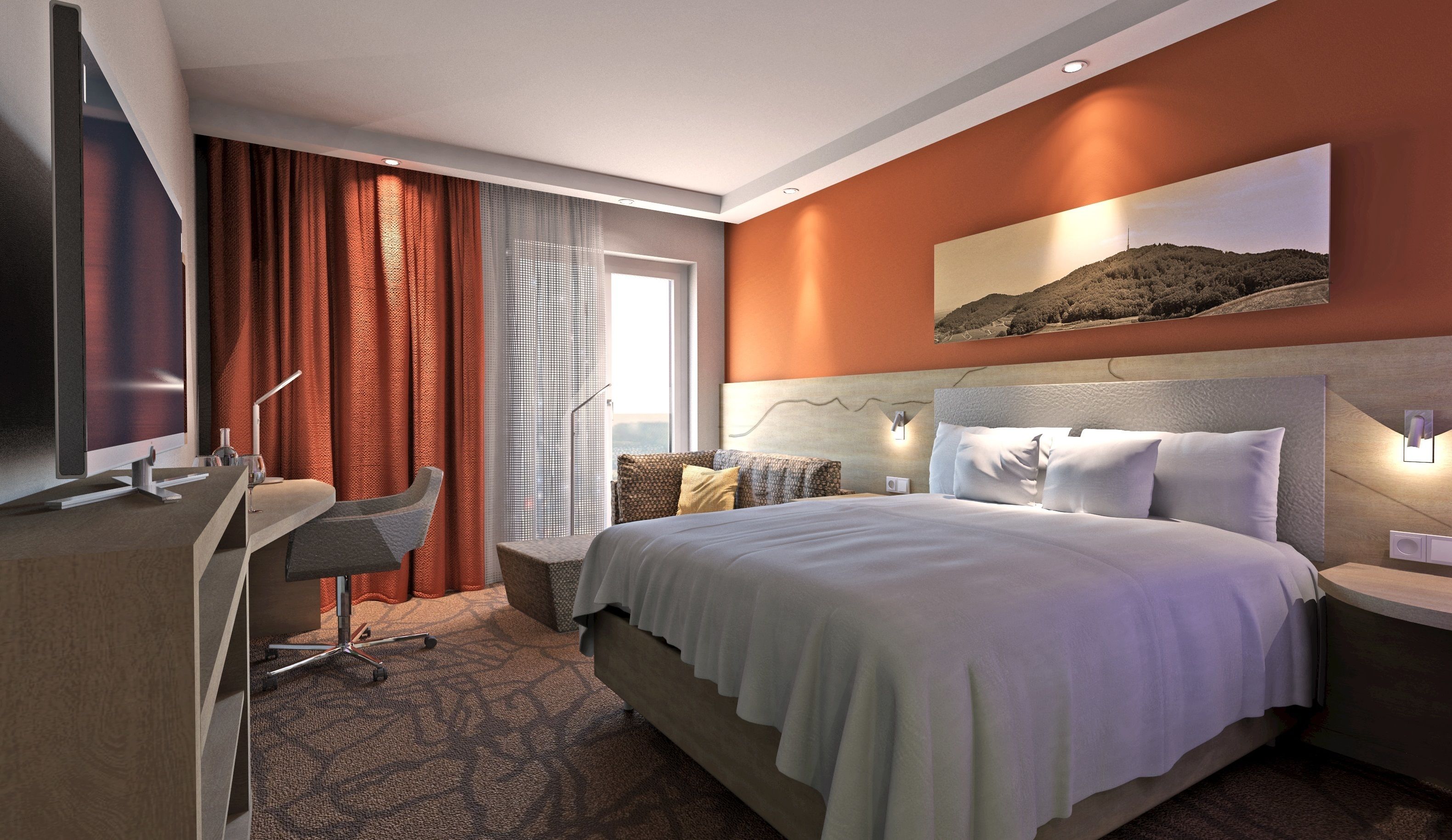 family room, 1 queen bed, non smoking | in-room safe, desk, iron/ironing board, free wifi