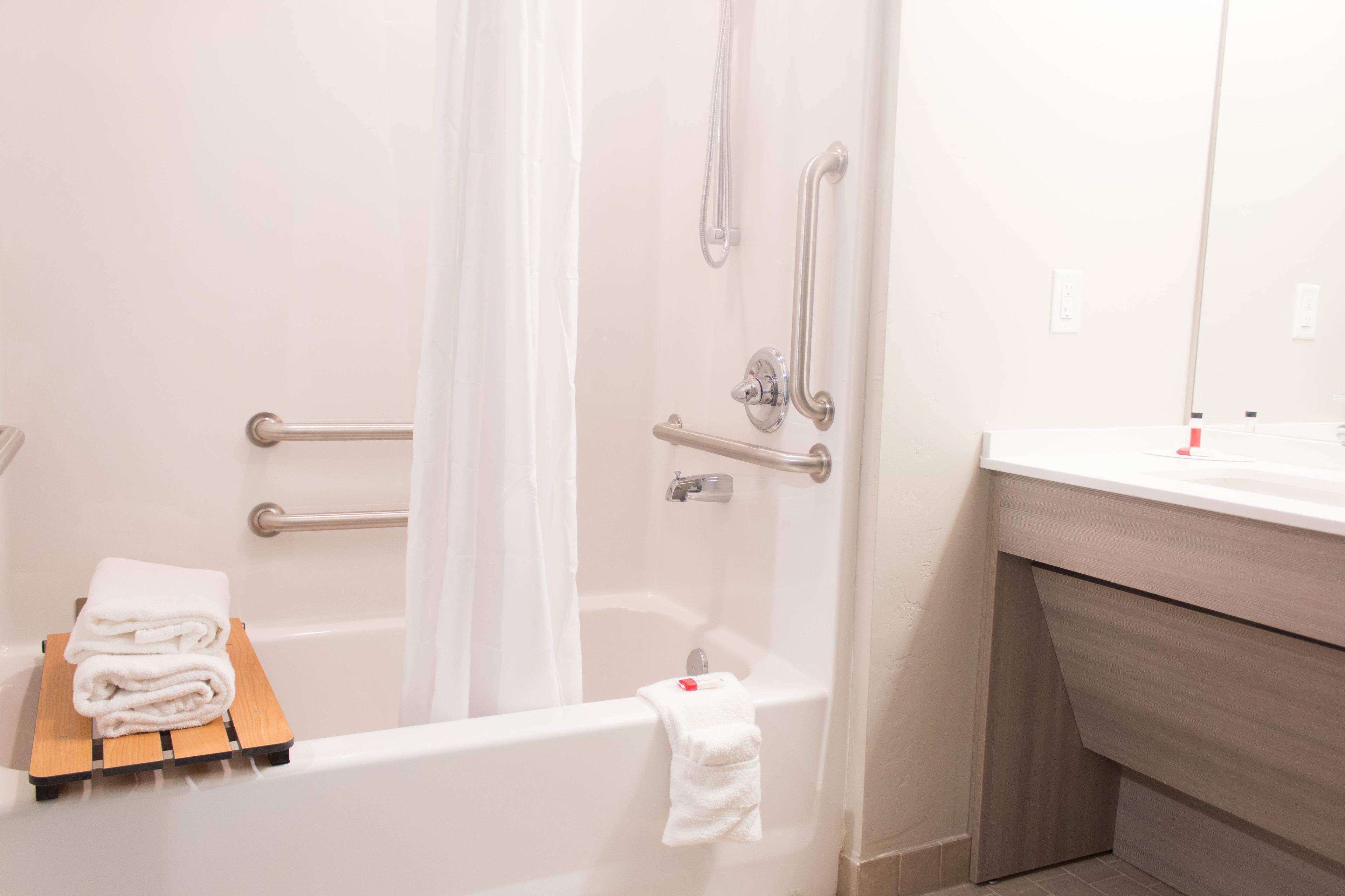 free toiletries, hair dryer, towels