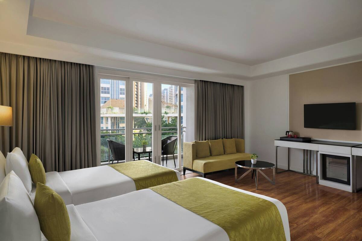 Room, 2 Twin Beds, Balcony, City View | 1 bedroom, premium bedding, minibar, in-room safe