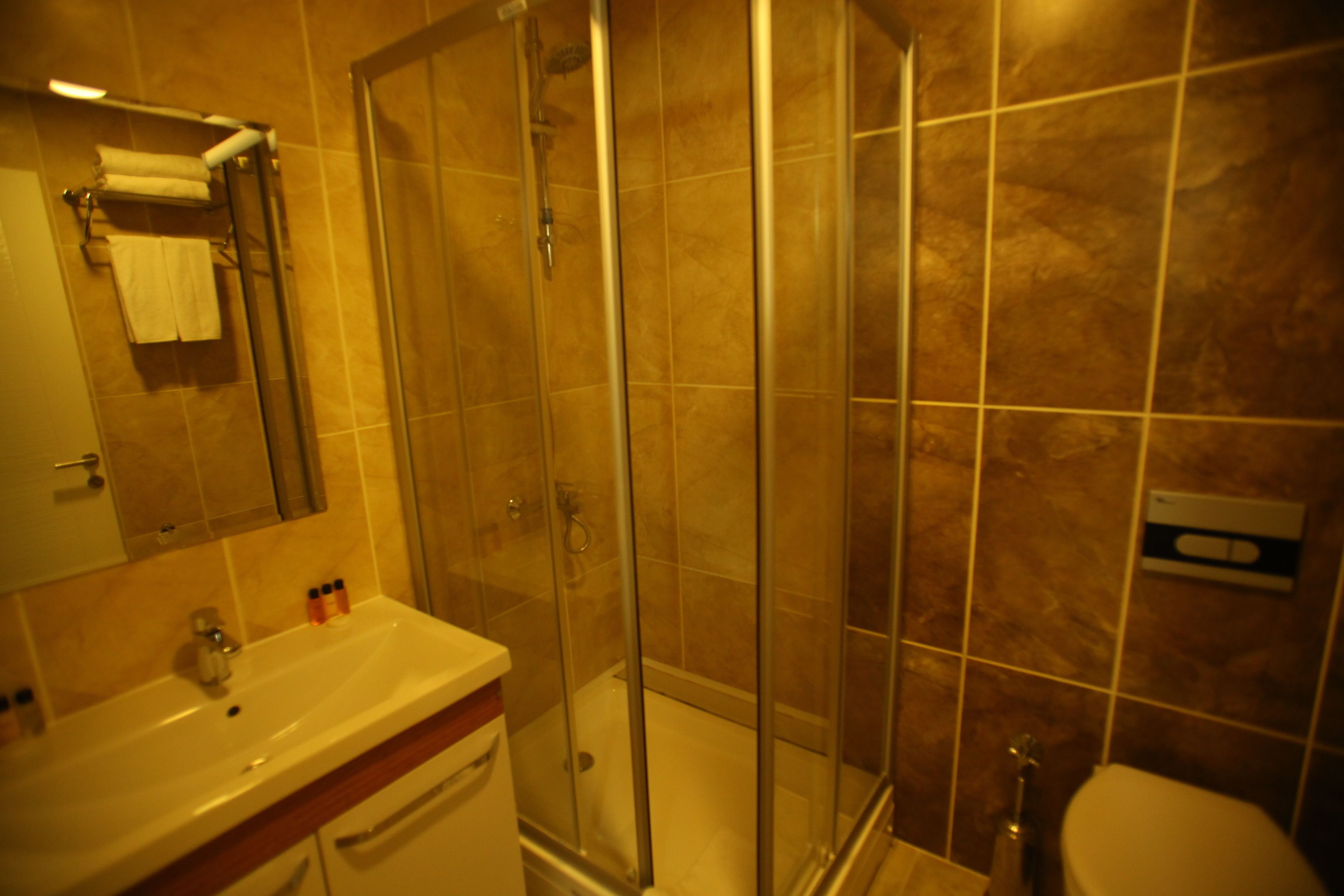 shower, free toiletries, hair dryer, dressing gowns