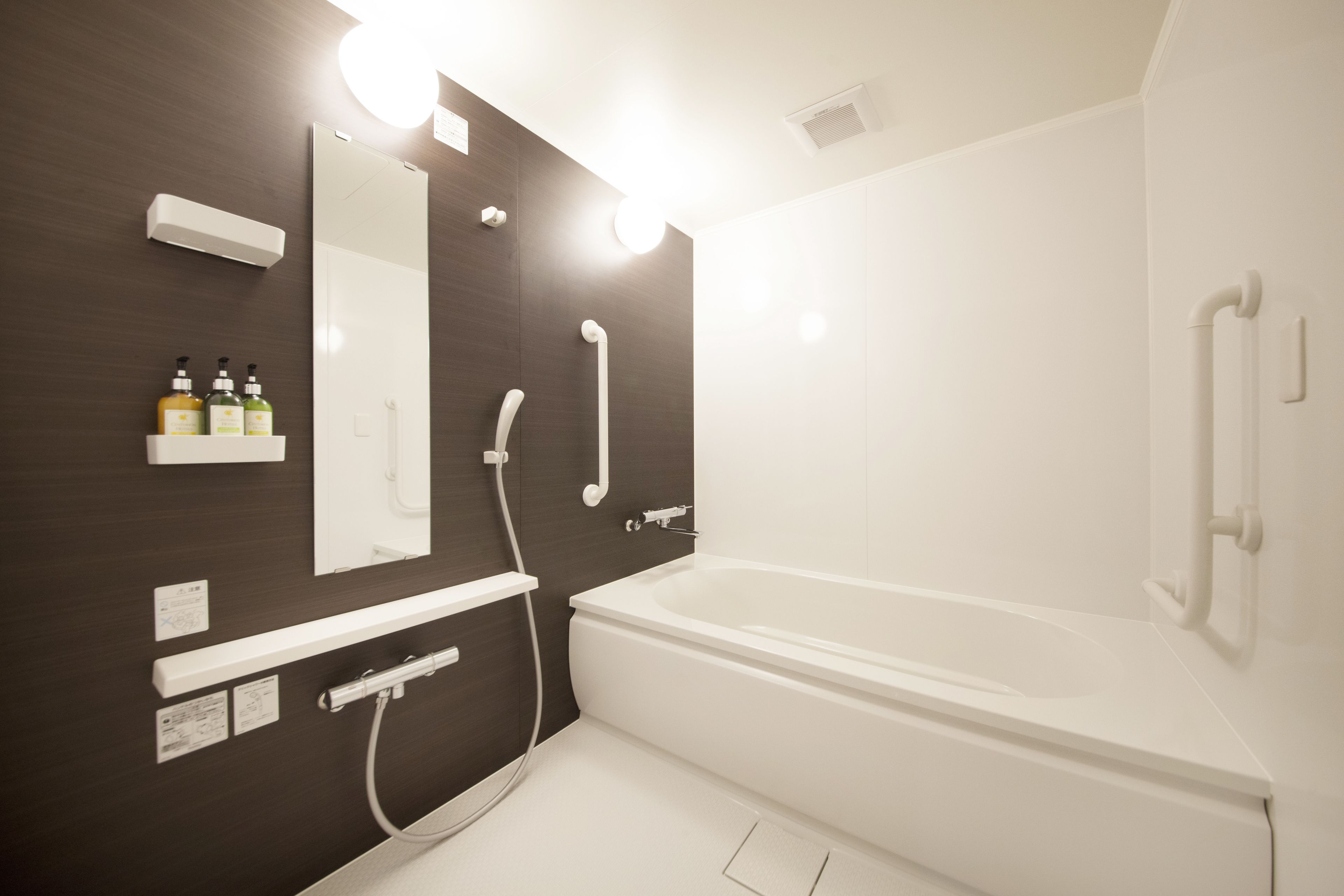 open-air bath - comfort twin room, non smoking - extra sofa bed is from 5th adult | bathroom | free toiletries, hair dryer, bathrobes, slippers