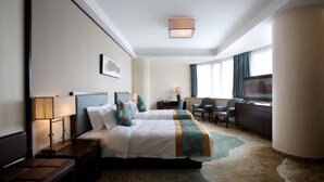 Deluxe Twin Room, River View | Peralatan tempat tidur premium, gebar bulu kapas, tilam berlapik 