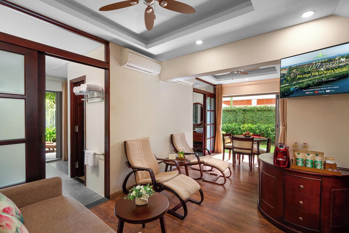 River Villa Two Bedrooms, Private Pool | Living area