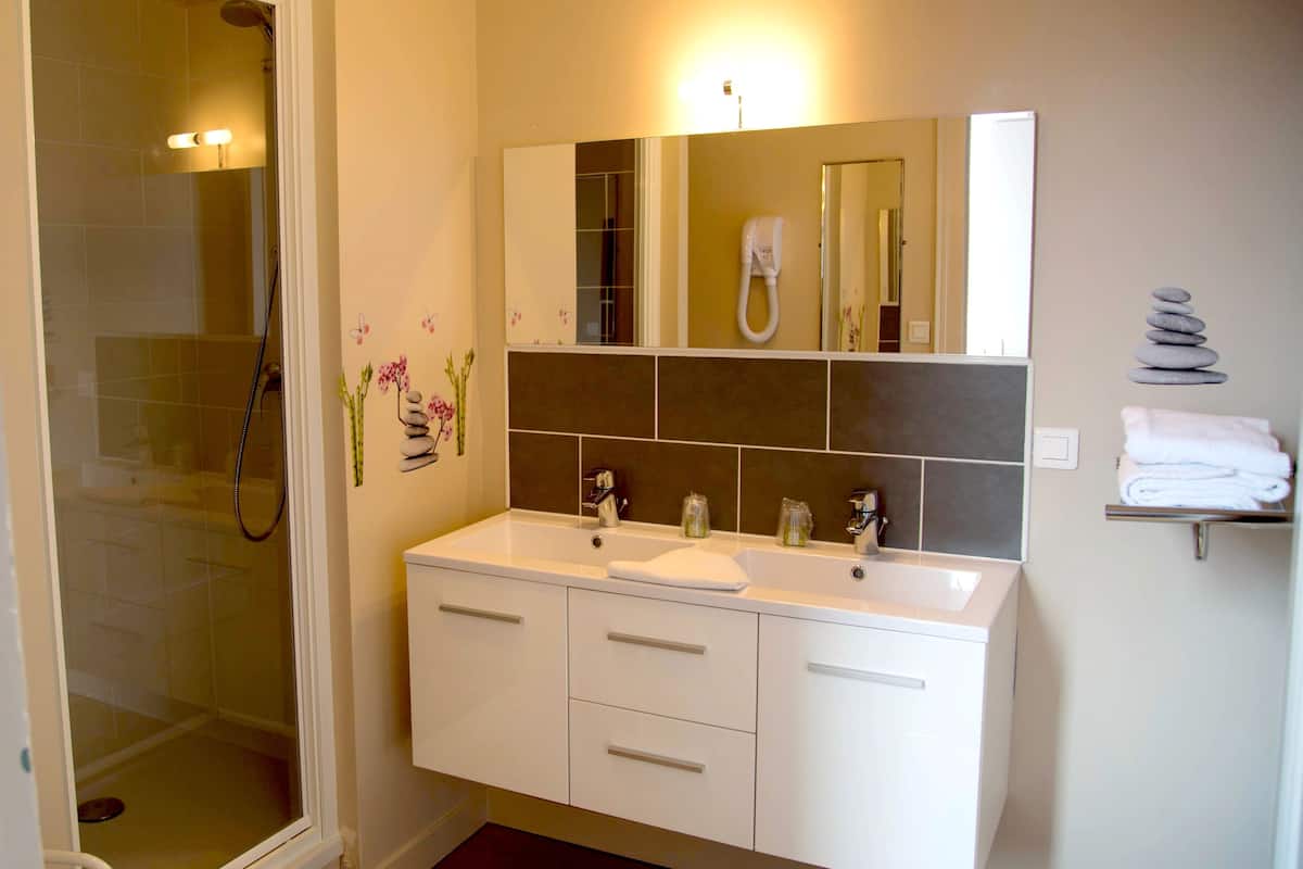 family room | bathroom | hair dryer, towels