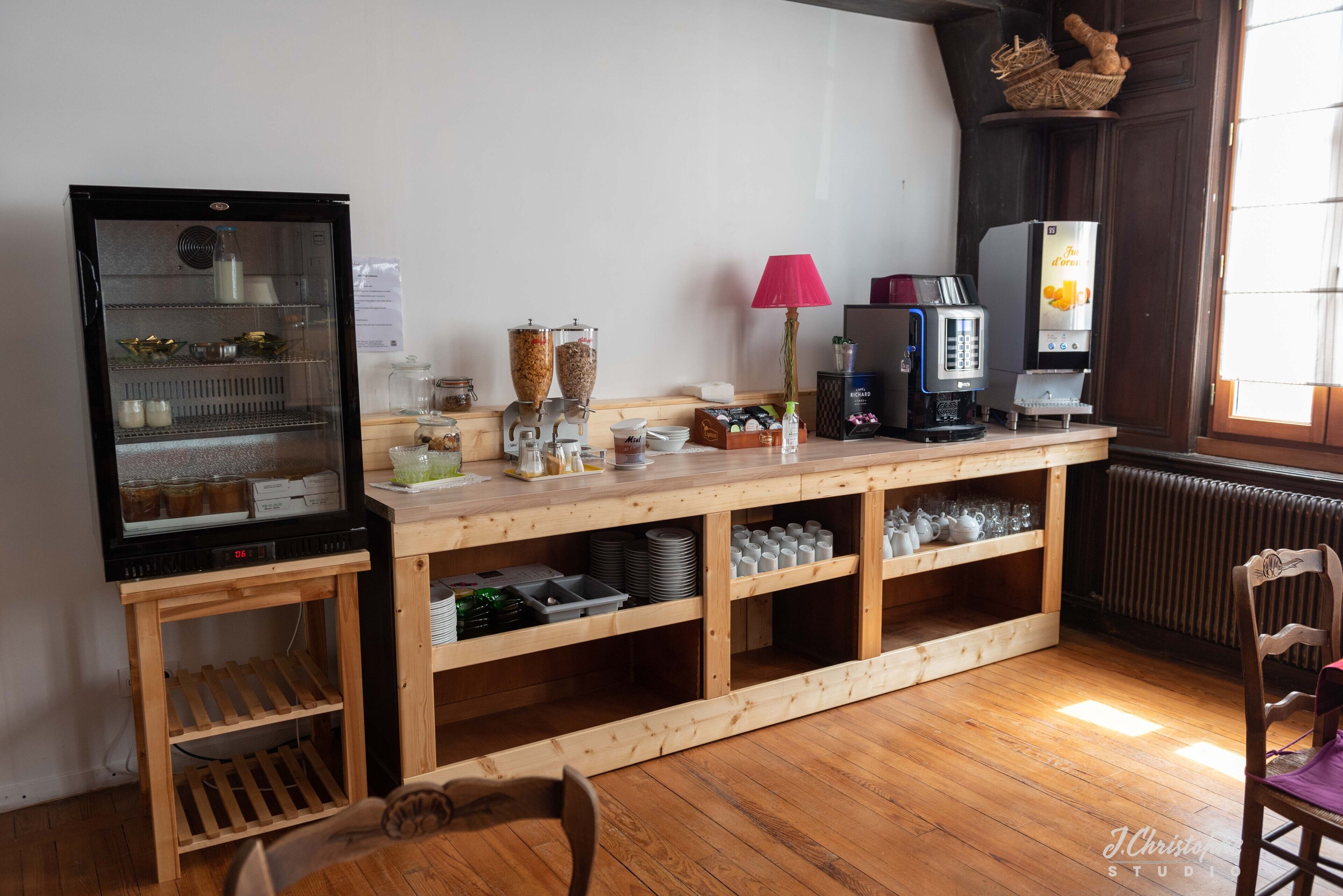 daily self-service breakfast (eur 9.5 per person)