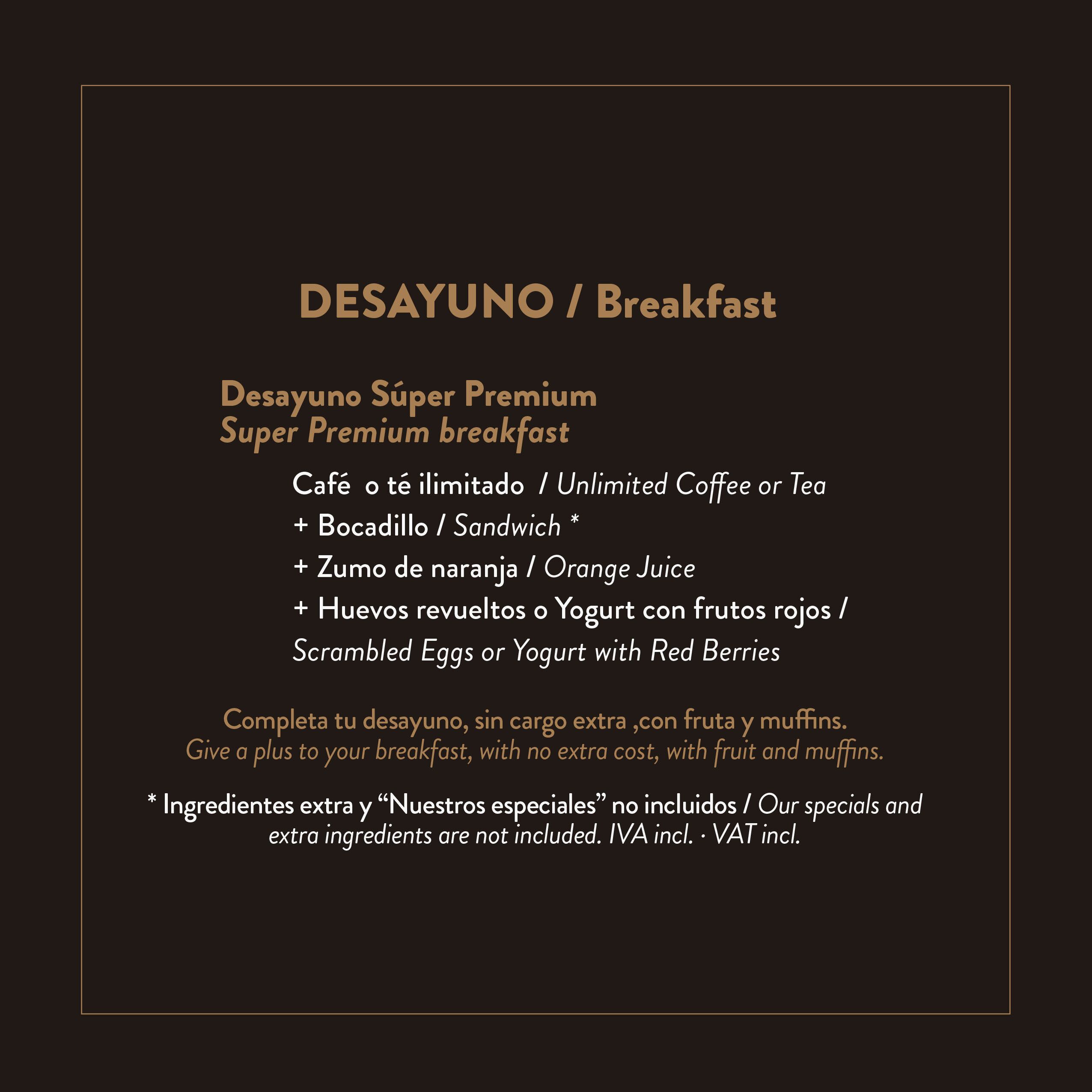 daily full breakfast for a fee