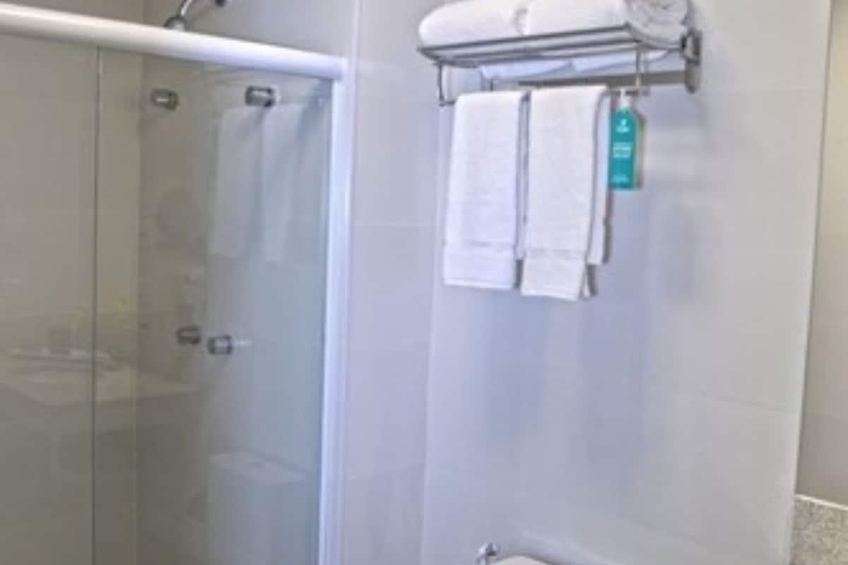 shower, free toiletries, hair dryer, dressing gowns