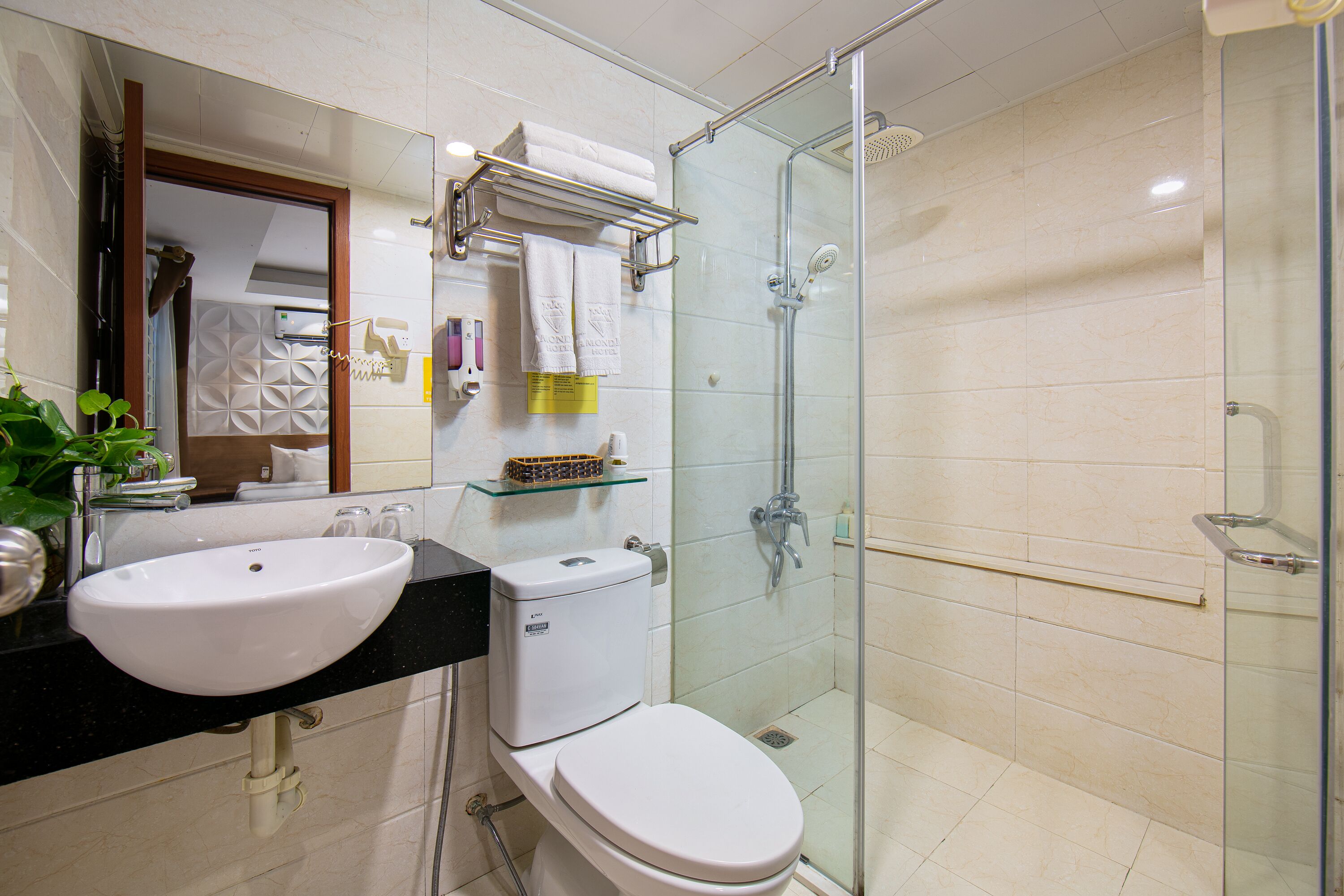 free toiletries, hair dryer, bathrobes, slippers