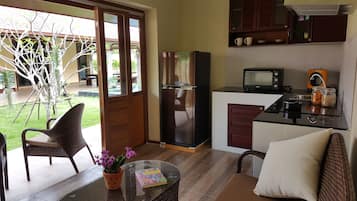 Villa with Kitchen | Private kitchen | Fridge, coffee/tea maker, electric kettle