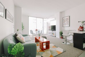 South Yarra 1 Bedroom Apartment  | Living area | Flat-screen TV - South Yarra 1 Bdr Apt (South Yarra)