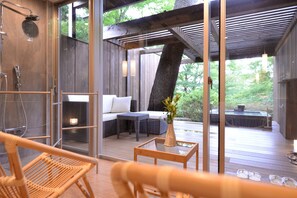 트래디셔널룸 (Western Style KIRI/TSUYU/KUMO/KEN) | 욕실 | 별도의 욕조 및 샤워 시설, 광천수 욕조, 무료 세면용품, 헤어드라이어