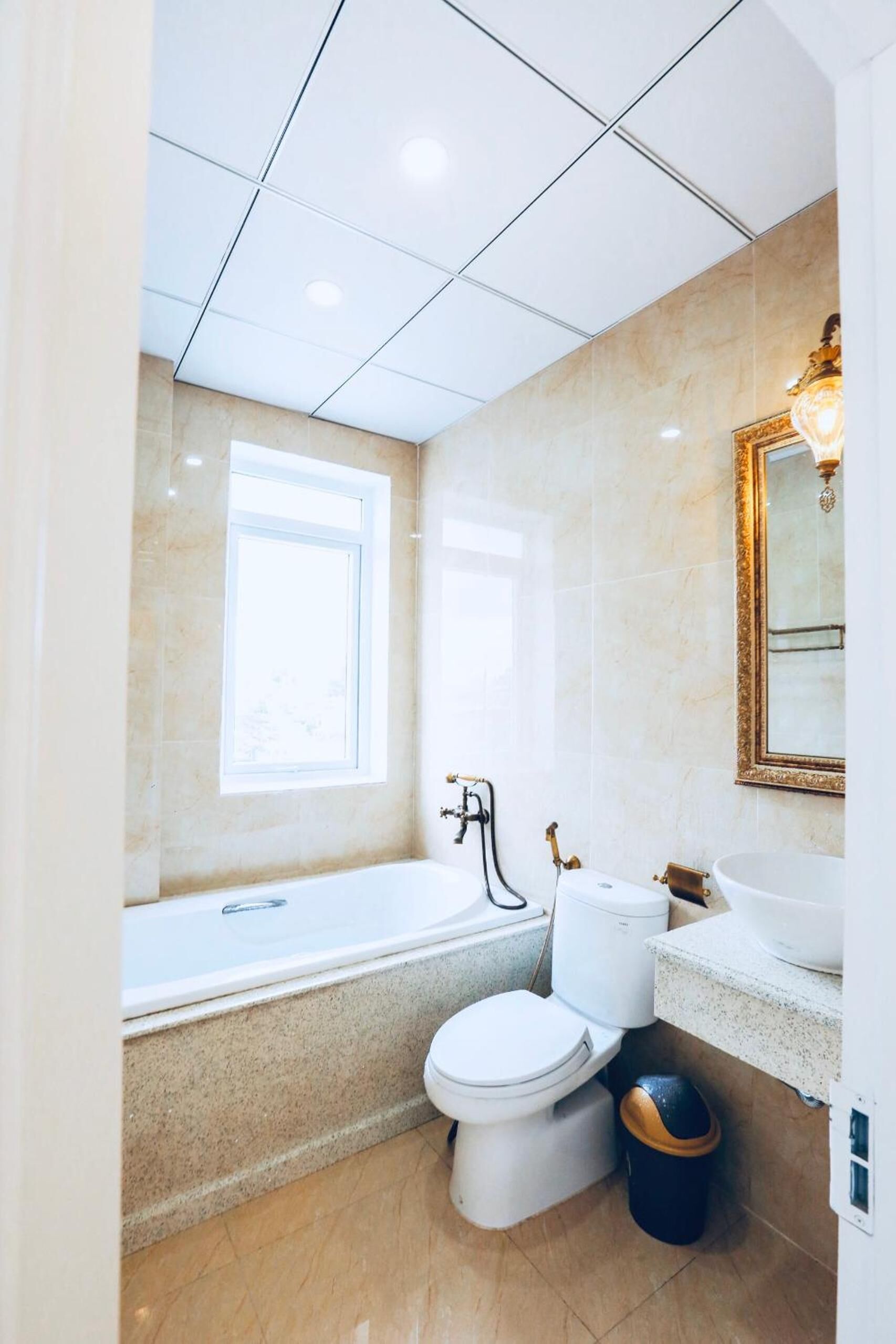 free toiletries, hair dryer, slippers, bidet