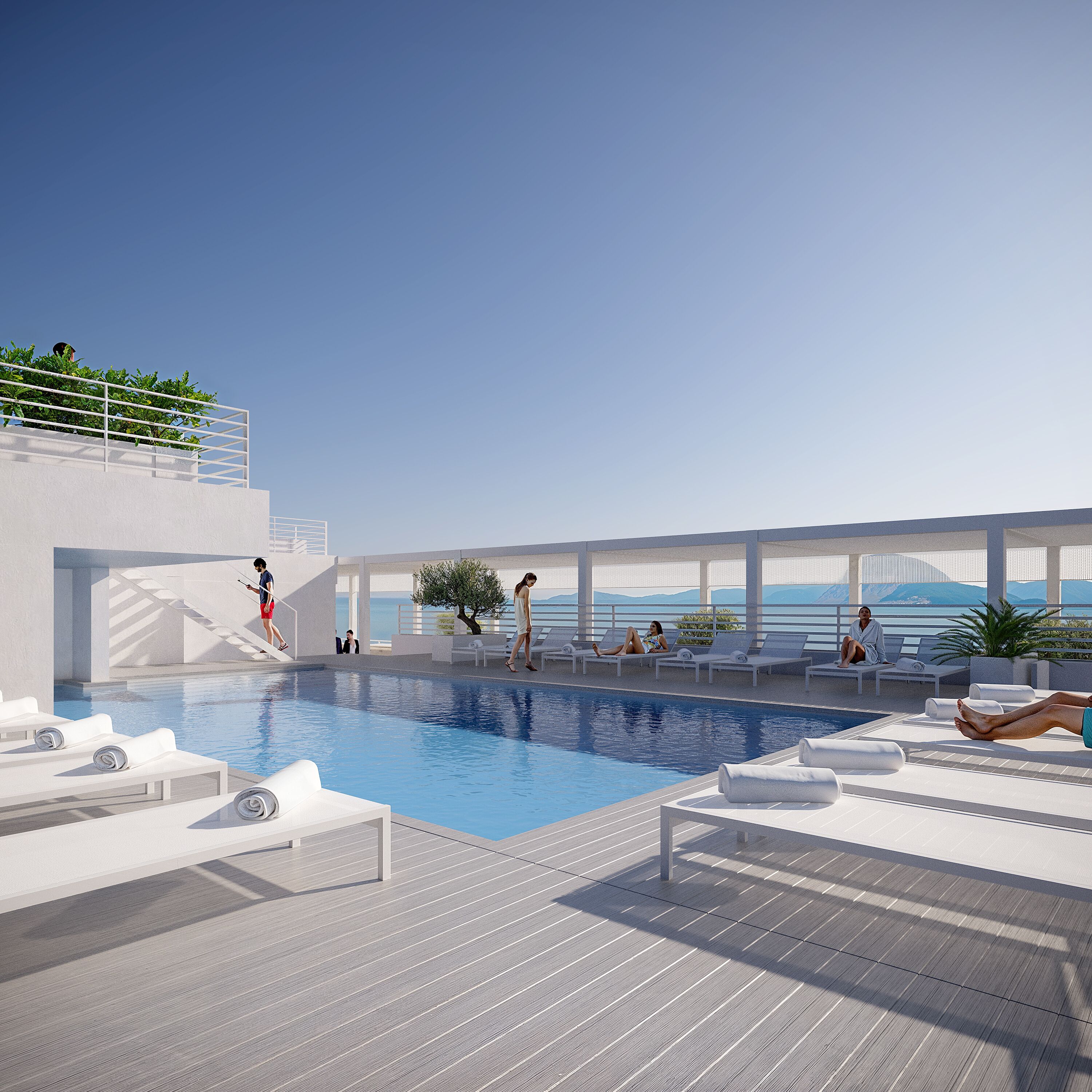 Una piscina al aire libre