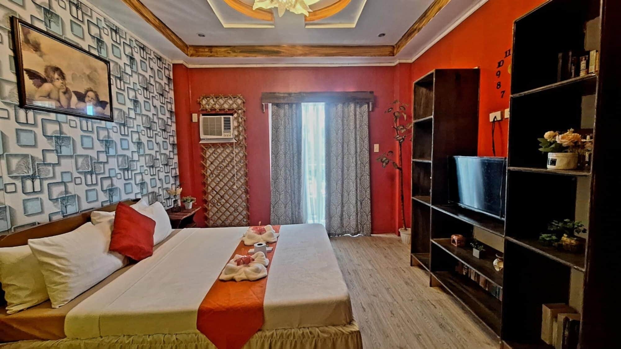 Individually decorated, individually furnished, desk, blackout curtains