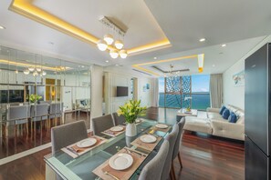 奢华公寓, 3 间卧室, 厨房, 海洋景观 | 客房景观