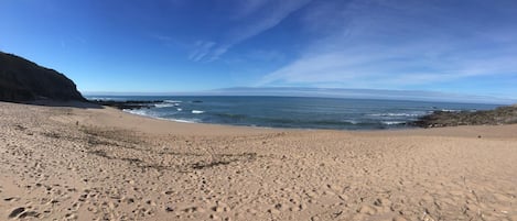 Nära stranden och surfing/bodyboarding