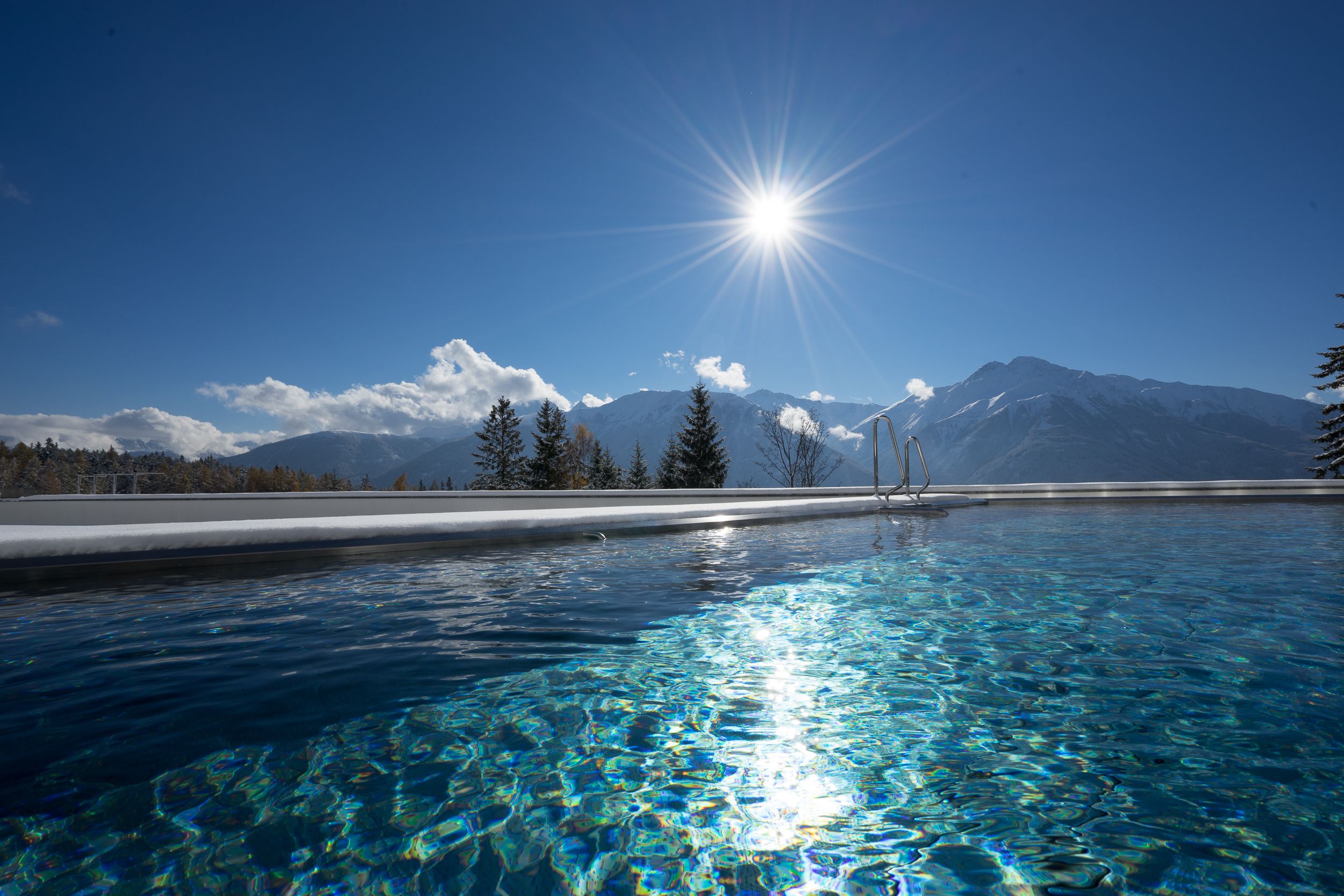 indoor pool, outdoor pool, pool loungers