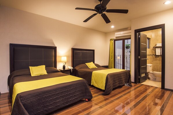 Double Room, 2 Double Beds | In-room safe, rollaway beds, free WiFi, bed sheets