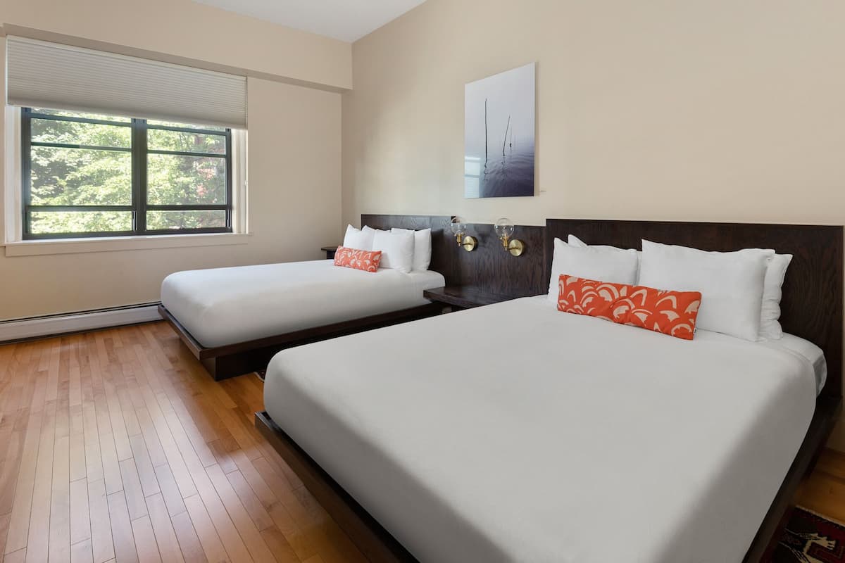 Doppelzimmer, 2Â Queen-Betten, Gartenblick