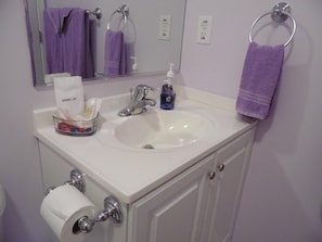 Douche, articles de toilette gratuits, serviettes fournies