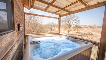 Luxury Cabin, 1 King Bed, Hot Tub, Hill View | Terrace/patio