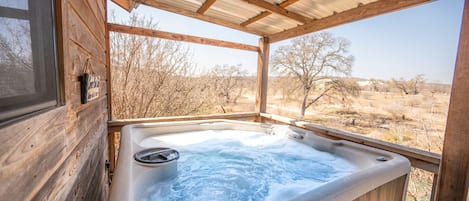 Luxury Cabin, 1 King Bed, Hot Tub, Hill View | Terrace/patio