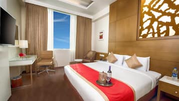 Premium bedding, in-room safe, desk, soundproofing