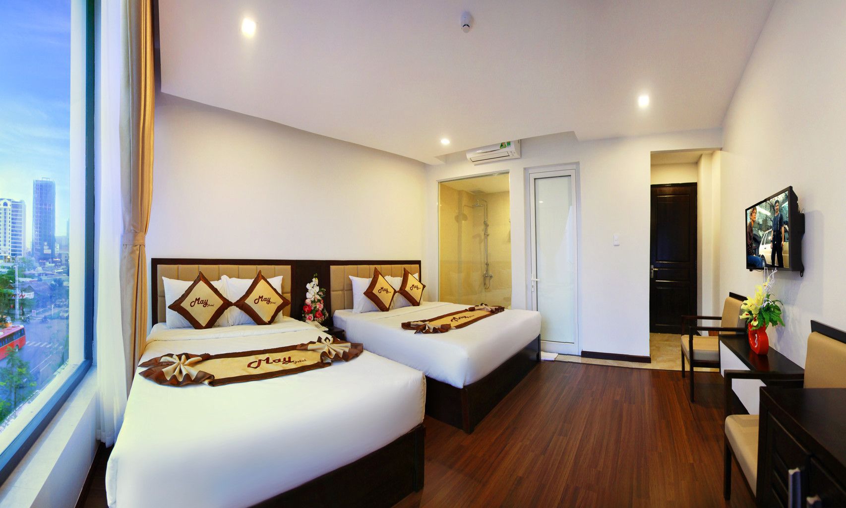 room, 2 double beds | premium bedding, down duvets, memory-foam beds, minibar