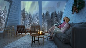 Superior appartement (Sauna) | Woonkamer | Een flatscreentelevisie