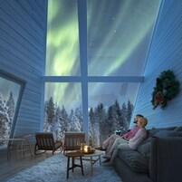 Apartamento superior (Sauna) | Sala de estar | TV de tela plana